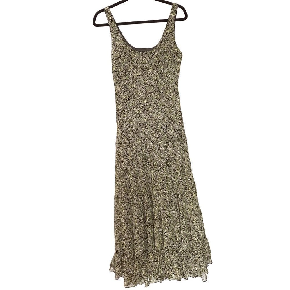 Jones New York Black & Tan Womens Size 10 Fit & Flare Tier Ruffle Maxi Dress NWT